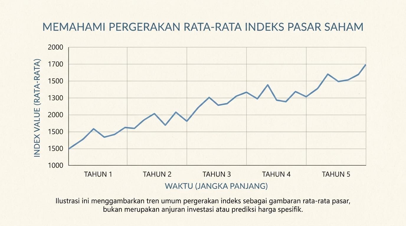 Un gráfico lineal simple en papel que representa el movimiento de un índice de mercado.